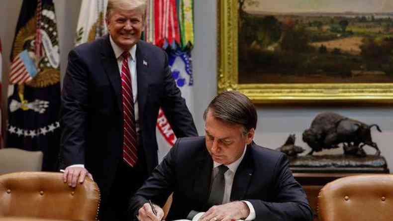 Trump e Bolsonaro tm firmado diversos acordos bilaterais desde a visita de Bolsonaro aos EUA (foto)(foto: Alan Santos/Presidncia da Repblica)