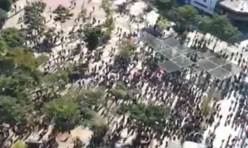 Manifestantes contra Bolsonaro se reuniram no Largo da Batata(foto: Reproduo/PMESP)