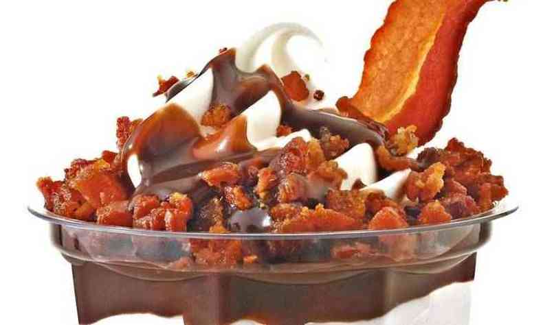 Restaurante ousa com a combinao bacon e sorvete. Vai ter resposta da concorrncia?(foto: Divulgao/Burger King)