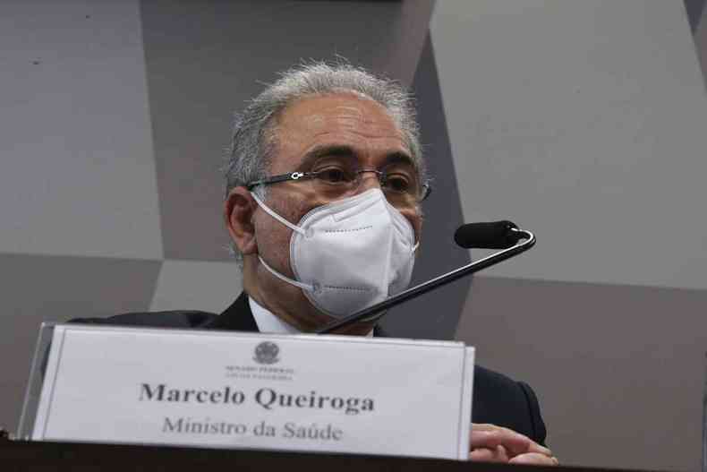 Marcelo Queiroga evita responder perguntas sobre a cloroquina, hidroxicloroquina e ivermectina(foto: Edilson Rodrigues/Agncia Senado )