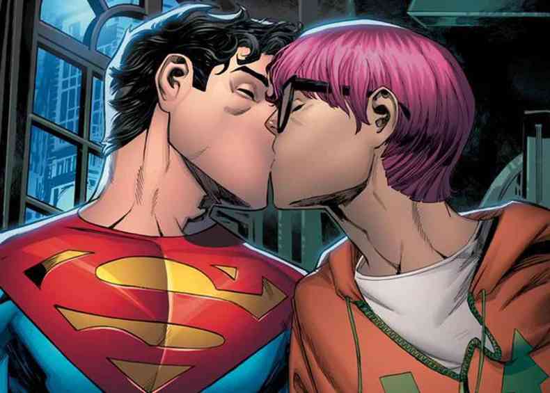 Superman em beijo gay