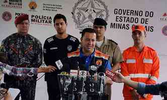 As coletivas de imprensa das autoridades (foto: Paulo Filgueiras/EM/D.A Press)