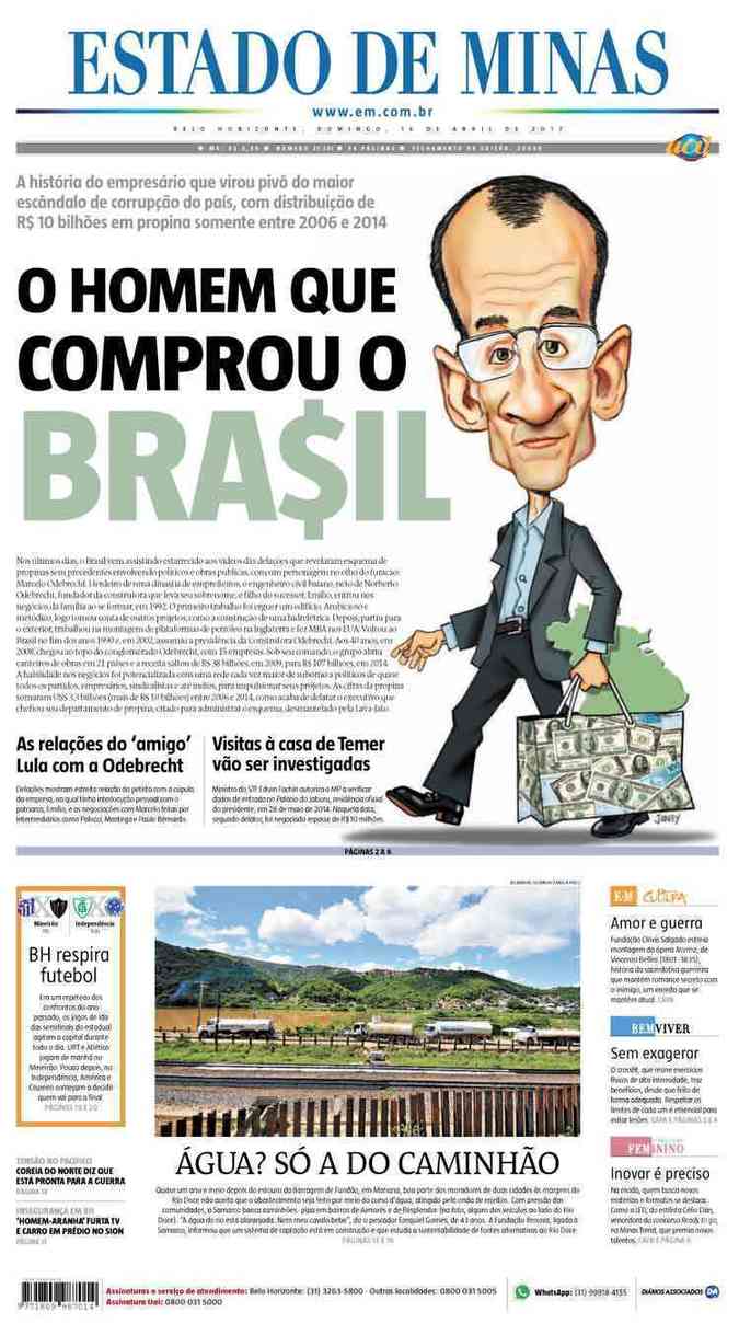 Confira a Capa do Jornal Estado de Minas do dia 16/04/2017
