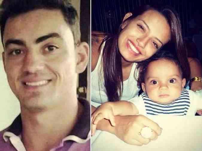 Dayrell (esquerda), Gabrielle e Miguel (direita). O beb tinha 1 ano e 11 meses quando foi assassinado(foto: Correio Braziliense/Reproduo Facebook)