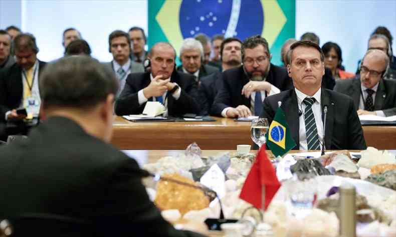 Bolsonaro afirmou que a presena dos lderes mostra que o Brasil  um Pas srio, com muito a oferecer(foto: Alan Santos/PR)