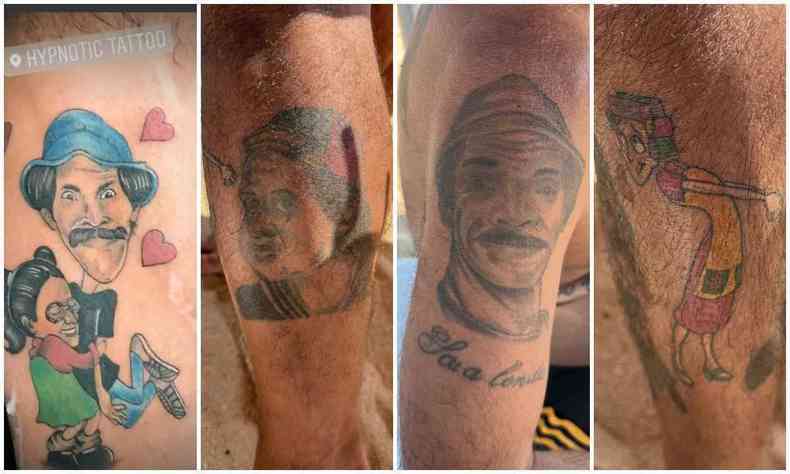 Como forma de sempre estar perto dos personagens de alguma forma, Gilberto decidiu tatuar os rostos deles em seu corpo
