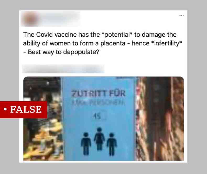 Post na internet levando a falsa hiptese de que a vacina impede que as mulheres formem placenta; mdicas esclarecem que imunizante no tem nenhum efeito negativo sobre a fertilidade(foto: BBC)