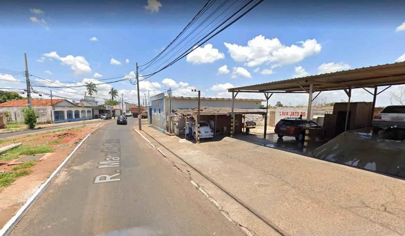 Rua onde ocorreu o crime, em Araguari, no Tringulo Mineiro