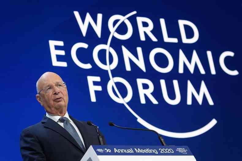Fundador do Frum Econmico Mundial, Klaus Schwab questinou e artigo qual tipo de capitalismo que queremos (foto: Fabrcio Caprini/AFP - 20/1/20)