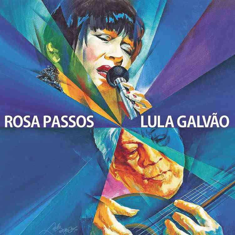 Ilustrao de Rosa Passos e Lula Galvo na capa do disco lanado pela dupla