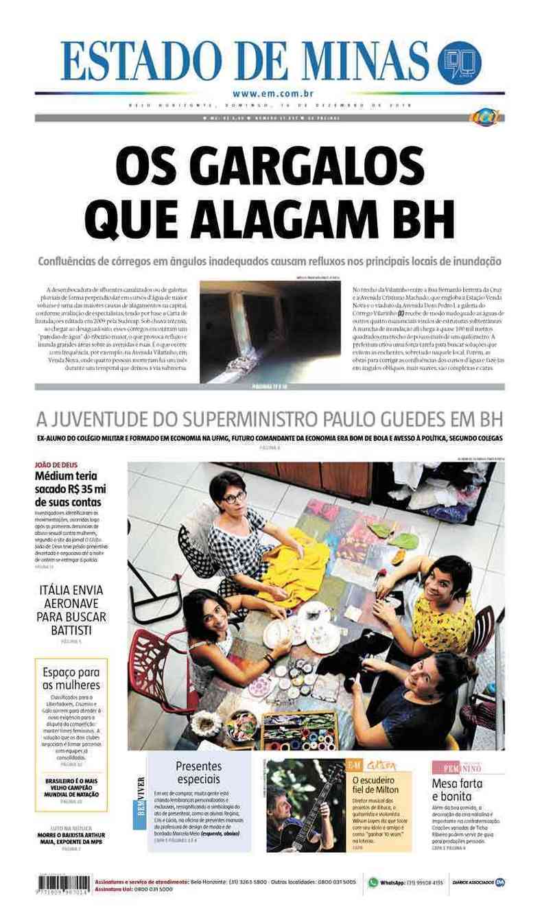 Confira a Capa do Jornal Estado de Minas do dia 16/12/2018(foto: Estado de Minas)