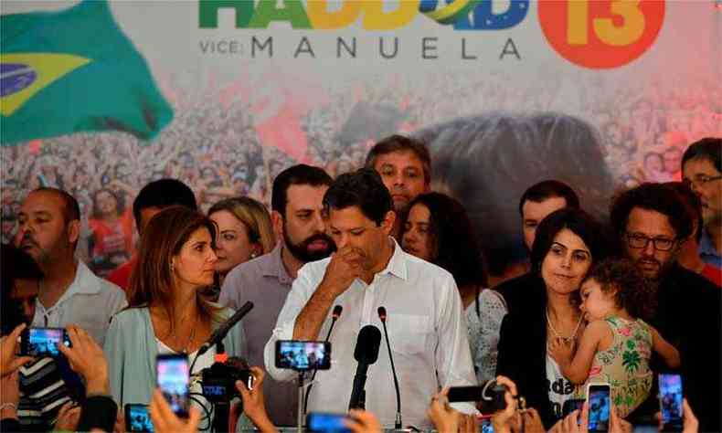 Candidato do PT, Fernando Haddad, aps a derrota para Bolsonaro, em outubro(foto: Nelson Almeida/AFP)