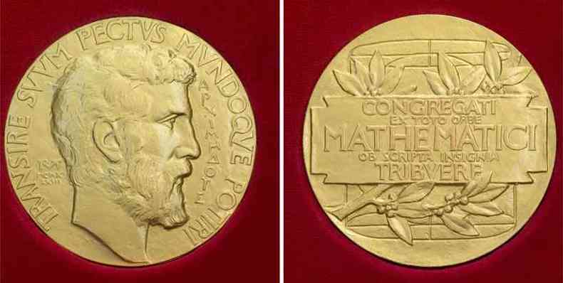 Medalha Fields, entregue de quatro em quatro anos,  feita em ouro e tem cunhada em uma das faces a imagem de Arquimedes(foto: Divulgao)