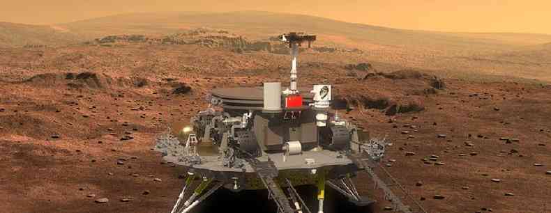 O robô chinês, movido por painéis solares, estudará a geologia do planeta vermelho(foto: Getty Images)