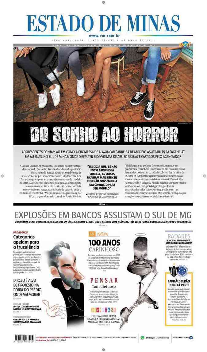 Confira a Capa do Jornal Estado de Minas do dia 05/05/2017