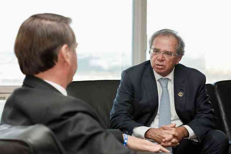 Ministro Paulo Guedes com presidente Bolsonaro(foto: Isac Nobrega )