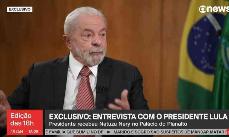 Reproduo da TV; Lula na Globonews