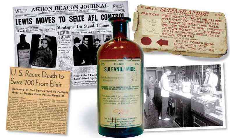 Primeiro registro da intoxicao ocorreu em medicamente nos EUA, em 1937, que matou 105 pessoas(foto: Arte: Soraia Piva/Em/D.A Press)