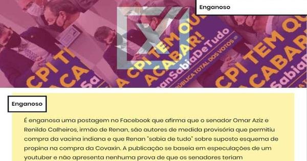 Não há provas que Renan soubesse de irregularidades na compra da Covaxin - Vimarsana News