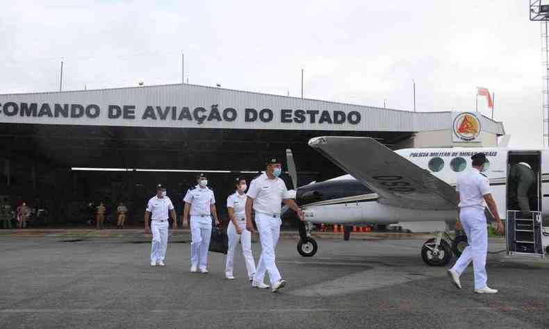 Fora-tarefa embarcou nessa tera (16) para auxiliar cidades mineiras que sofrem com pandemia(foto: Divulgao/PMMG)