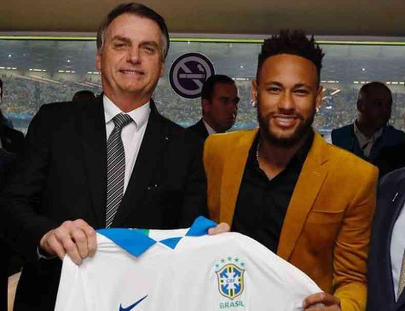 Neymar sempre demonstrou apoio ao presidente Jair Bolsonaro publicamente(foto: Twitter/divulgao)