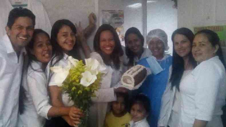 Rosa Mara Martnez com colegas na Venezuela