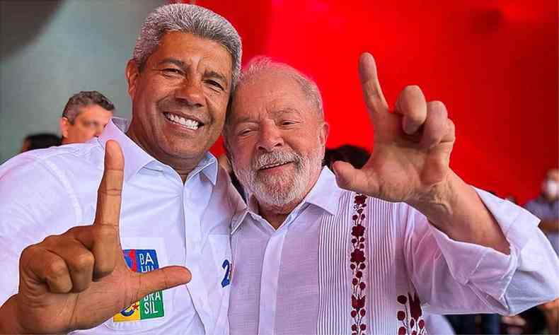 Jernimo Rodrigues, candidato a governador da Bahia, e Luiz Incio Lula da Silva, que concorre  presidncia da Repblica