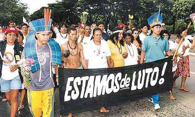 O brutal assassinato, ocorrido em 1997, chocou a cidade e provocou indignação na comunidade indígena (foto: Paulo de Araújo/CB/D.A. Press - 21/4/97)