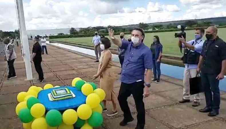 Presidente Bolsonaro comemorou o aniversrio em Braslia(foto: Reproduo/Redes sociais)
