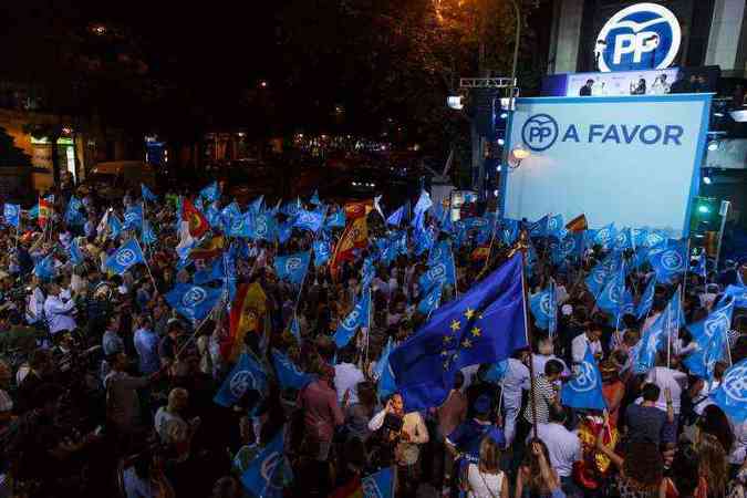 Comemorao aps o anncio das prvias na Espanha(foto: CESAR MANSO / AFP)
