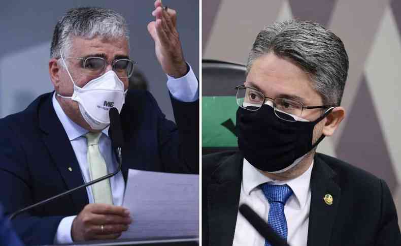 Eduardo Girão e Alessandro Vieira discutem na CPI(foto: Edilson Rodrigues/Agência Senado)