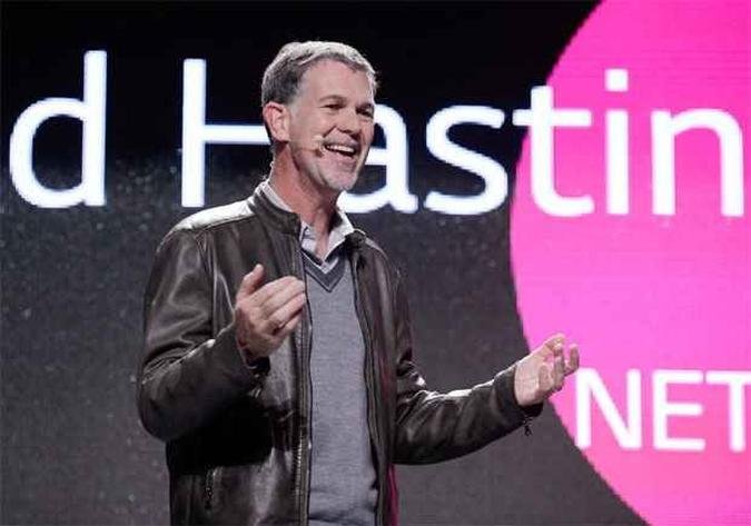 Reed Hastings, da Netflix, fala sobre a parceria que come�a neste ano.(foto: David Becker/Getty Images/AFP)
