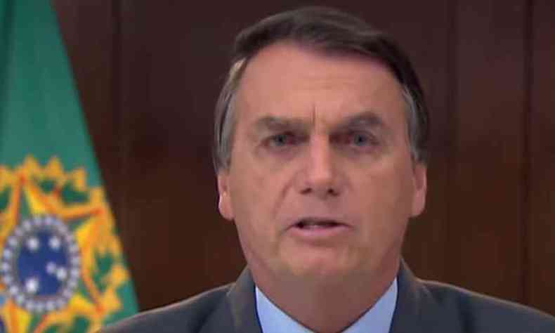 Jair Bolsonaro disse em pronunciamento que vacinas esto garantidas para a populao(foto: Reproduo/TV)