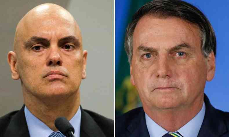 Alexandre de Moraes e Jair Bolsonaro (sem partido)(foto: Agncia Brasil/Reproduo)
