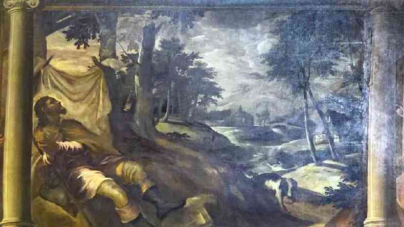So Roque acometido pela peste, em imagem feita por Tintoretto, no sculo 16
