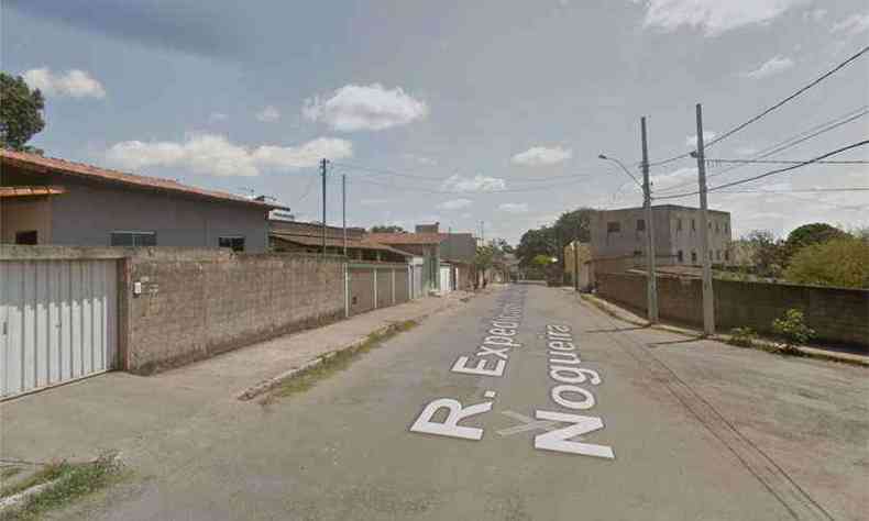 O crime ocorreu na Rua Expedicionrio Raimundo Nogueira, no Bairro Progresso(foto: Reproduo/Google Street View)