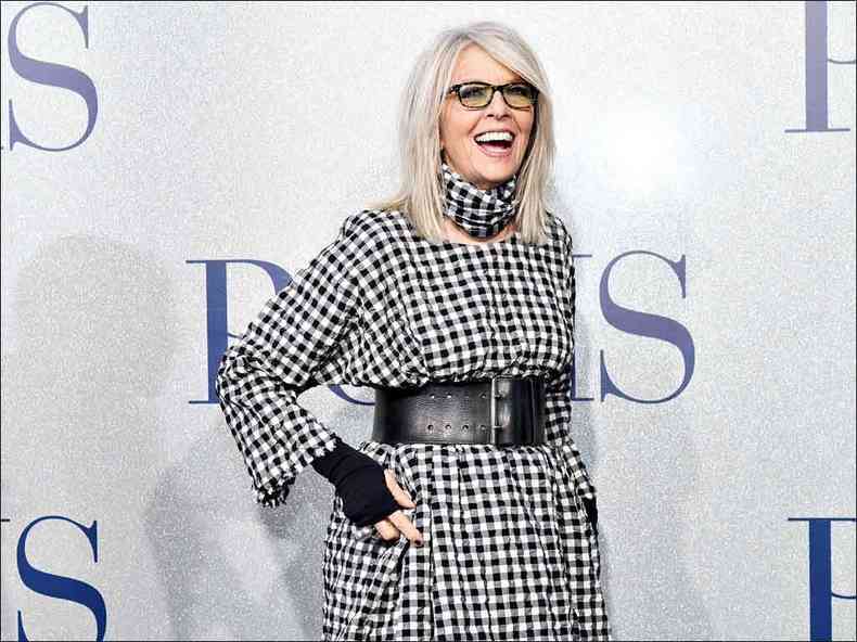 Diane Keaton esbanja charme em evento de cinema, em Los Angeles (foto: Robyn Beck/AFP)