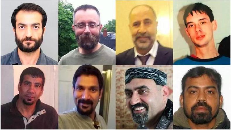 As vítimas do serial killer foram (da esquerda para a direita): Selim Esen, Andrew Kinsman, Majeed Kayhan, Dean Lisowick, Kirushna Kumar Kanagaratnam, Abdulbasir Faizi, Skandaraj Navaratnam e Soroush Mahmudi(foto: Policía de Toronto/BBC) Selim Esen, Andrew Kinsman, Majeed Kayhan, Dean Lisowick, Kirushna Kumar Kanagaratnam, Abdulbasir Faizi, Skandaraj Navaratnam, Soroush Mahmudi