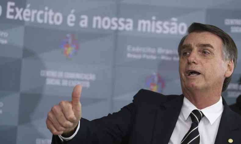 O presidente Jair Bolsonaro, que  militar reformado, orientou quartis a comemorarem os 55 anos do golpe (foto: Jos Cruz/Agncia Brasil )