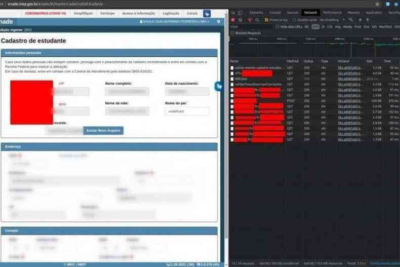 De acordo com a denncia, invasores poderiam ver o cadastro completo dos estudantes, incluindo CPF e data de nascimento
