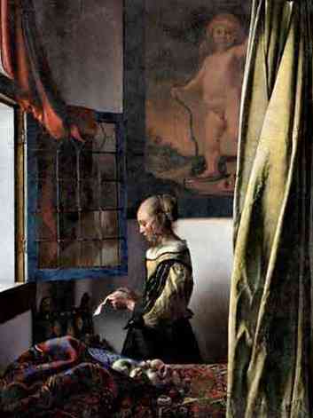 Reproduo da tela de Vermeer 'Moa lendo carta de amor'
