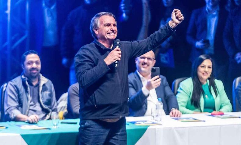 Bolsonaro em evento em Porto Alegre (RS) de filiação de novos integrantes ao PL(foto: Evandro Leal/Agência Enquadrar/Folhapress) Bolsonaro em evento em Porto Alegre (RS) de filiação de novos integrantes ao PL