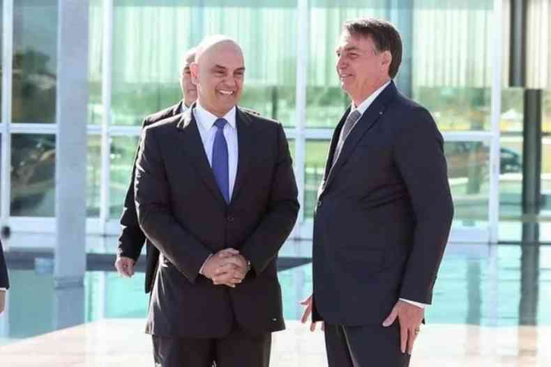 O presidente Jair Bolsonaro e o ministro do Supremo Tribunal Federal (STF) Alexandre de Moraes