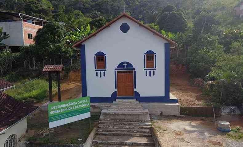 A Capela de Nossa Senhora das Vitrias, em Cocais, est totalmente restaurada e ser reaberta neste domingo (30/5)(foto: PMCF/Divulgao )