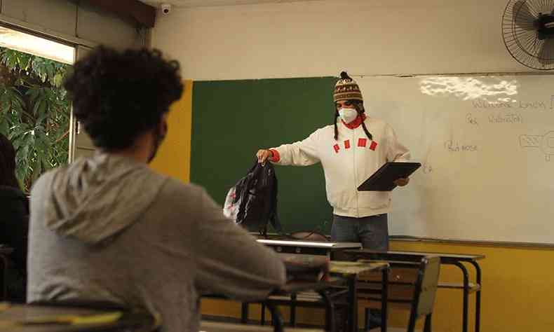 Escolas estaduais retomaram as aulas no ltimo dia 2, mas orientao do sindicato foi contra expediente presencial(foto: Edsio Ferreira/EM/D.A Press - 02/08/2021)