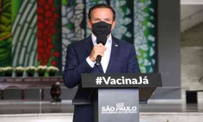 Joo Doria diz que a postura do presidente Jair Bolsonaro  o retrato do negacionismo(foto: Governo de So Paulo/Divulgao)