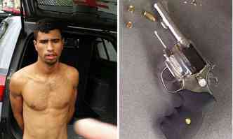 A polcia encontrou um revlver com Bruno Henrique Silva Oliveira, de 22 anos(foto: Polcia Militar/Divulgao)
