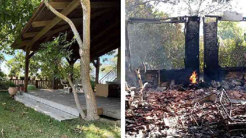 Antes e depois: casa de Meir queimada pelo Hamas