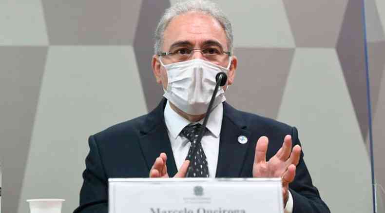 Queiroga afirmou que desobrigao do uso de mscaras depende de avano na vacinao(foto: Jefferson Rudy/Agncia Senado)