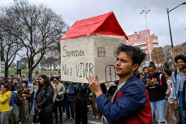 protesto contra os aluguis altos na capital portuguesa